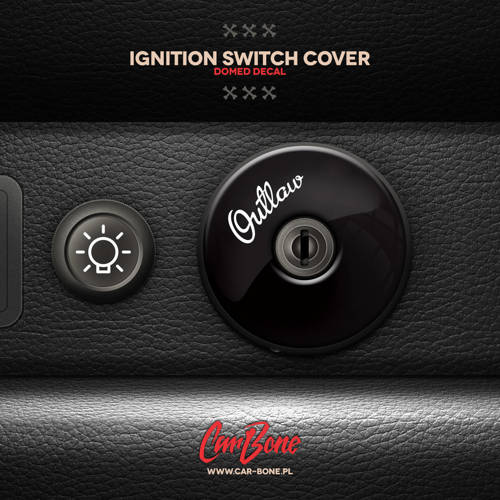 Ignition switch cover decal, pattern for G-model (1974 – 1998)